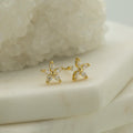 CZ Flower Stud Earrings