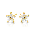 CZ Flower Stud Earrings