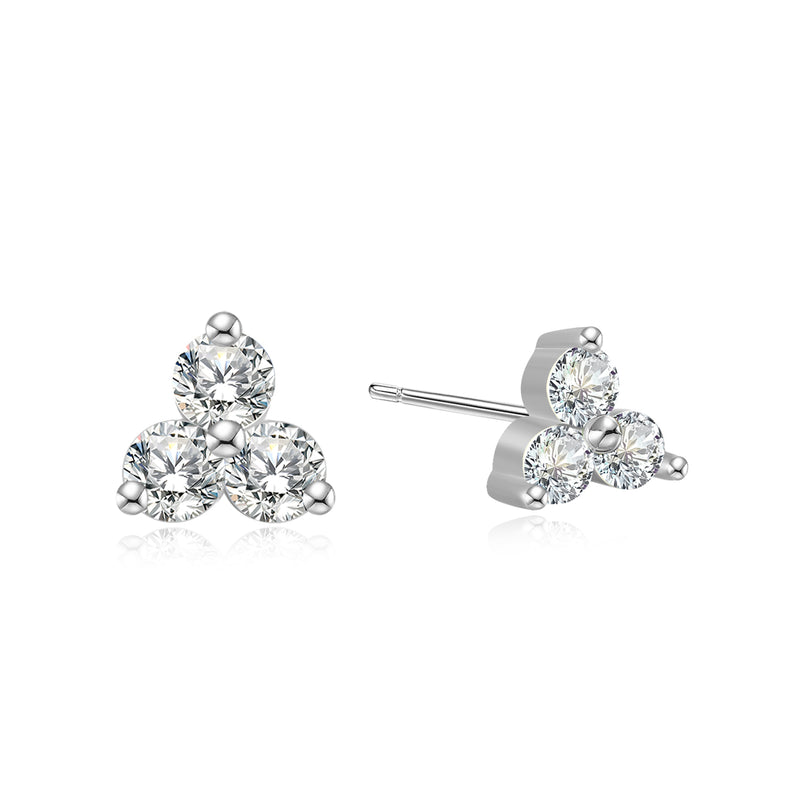 Trio CZ Stud Earrings