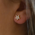 CZ Flower Stud Earrings