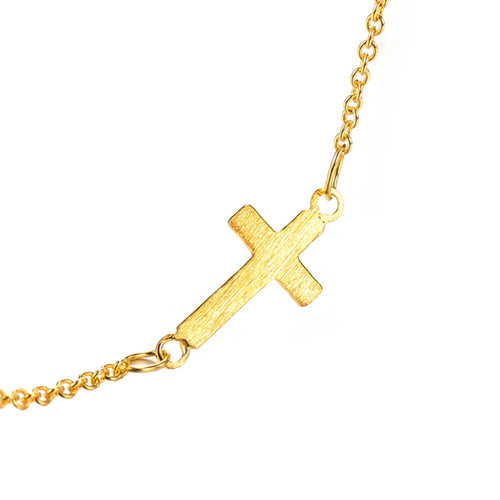Petite Sideways Cross Necklace