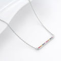 Rainbow Pave Horizontal Bar Necklace