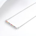 Rainbow Pave Horizontal Bar Necklace