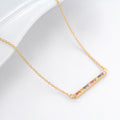 Rainbow Pave Horizontal Bar Necklace