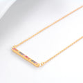 Rainbow Pave Horizontal Bar Necklace