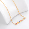 Rainbow Pave Horizontal Bar Necklace