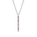 Rainbow Pave Vertical Bar Necklace