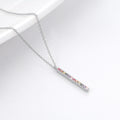 Rainbow Pave Vertical Bar Necklace