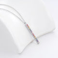 Rainbow Pave Vertical Bar Necklace