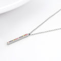 Rainbow Pave Vertical Bar Necklace