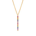 Rainbow Pave Vertical Bar Necklace