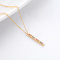 Rainbow Pave Vertical Bar Necklace