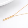 Rainbow Pave Vertical Bar Necklace