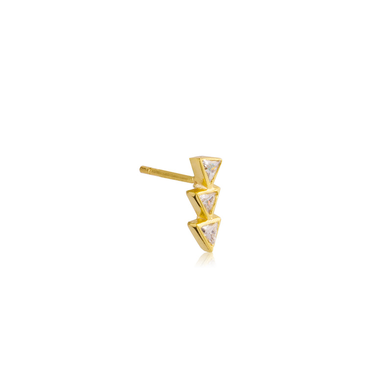 Triple Triangle CZ Stud Earrings